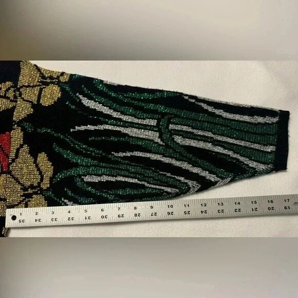 Vintage Red Sweater Red Gold Holiday Metallic |  Christmas Sweater | Size 1x - Picture 7 of 8